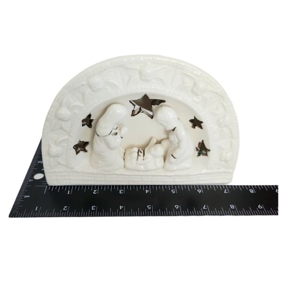 Vtg 1998 Ceramic Nativity Tealight Candle Holder Christmas Gift Collection EUC - Picture 10 of 11